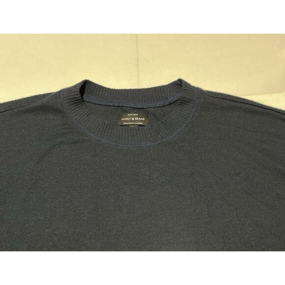 Lucky Brand Sweater Womens Medium Navy Blue Lightweight Casual Preppy - Picture 2 of 9